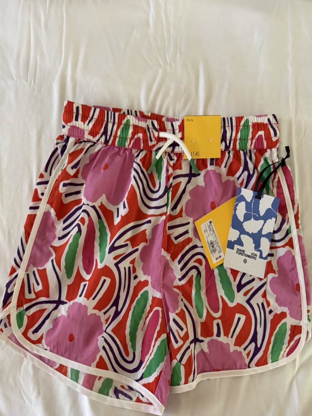 DVF x Target Girls Floral Shorts NWT Size XL 14